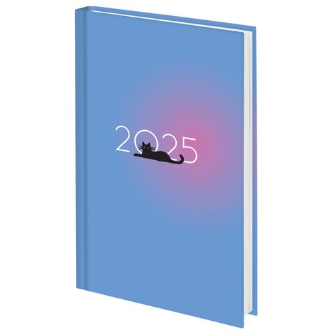 Ежедневник датированный 2025 145х215 мм, А5, STAFF, ламинированная обложка, "Котик", 116031 116031