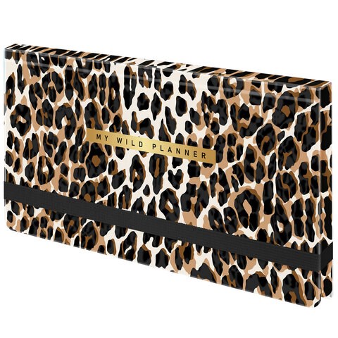 Еженедельник недатированный с резинкой 171х93 мм, BRAUBERG, твердый, 64 л., "Leopard print", 116312 116312