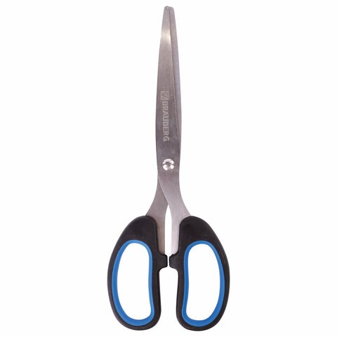 Ножницы BRAUBERG "Classic+", 185 мм, черно-синие, классической формы, резиновые вставки, 236448 236448
