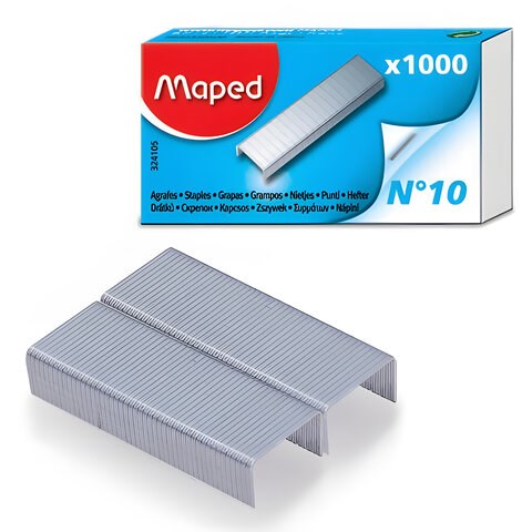 Скобы для степлера №10, 1000 штук, MAPED (Франция), до 20 листов, 324105 223135