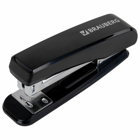 Степлер №24/6, 26/6 BRAUBERG "Standard", до 30 листов, черный, 272755 272755