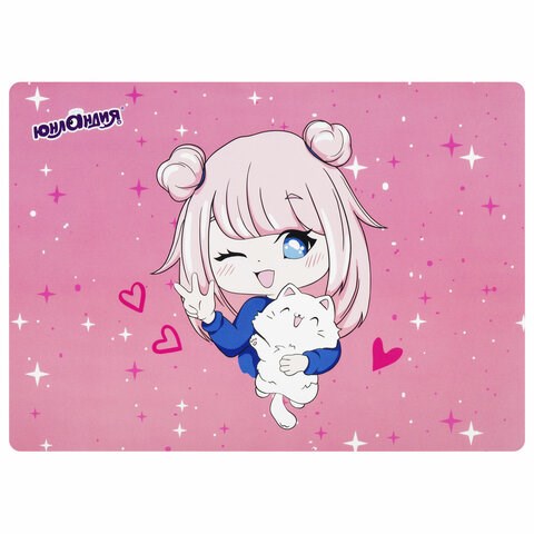 Настольное покрытие ЮНЛАНДИЯ, А4+, пластик, 33x23 см, "Anime pals", 272371 272371