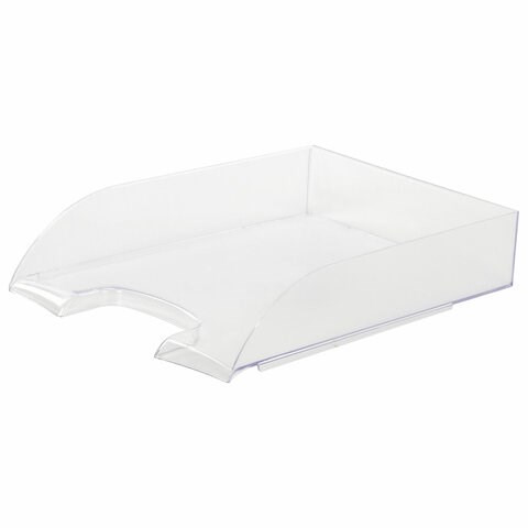 Лоток горизонтальный для бумаг BRAUBERG "Office style", 320х245х65 мм, прозрачный, 237288 237288