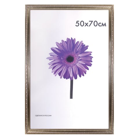 Рамка премиум 50х70 см, пластик, багет 33 мм, "Dorothy", серебро, 0023-50-3330 390735