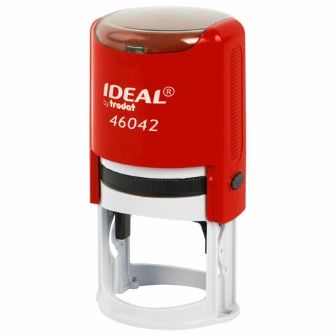 Оснастка для печатей оттиск D=42 мм, синий, TRODAT IDEAL 46042, корпус КРАСНЫЙ, крышка, подушка,125311 238375