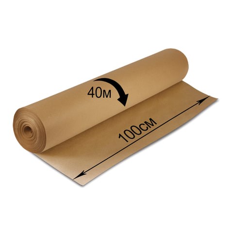 Крафт-бумага в рулоне, 1000 мм x 40 м, плотность 78 г/м2, Марка А (Коммунар), BRAUBERG, 440148 440148