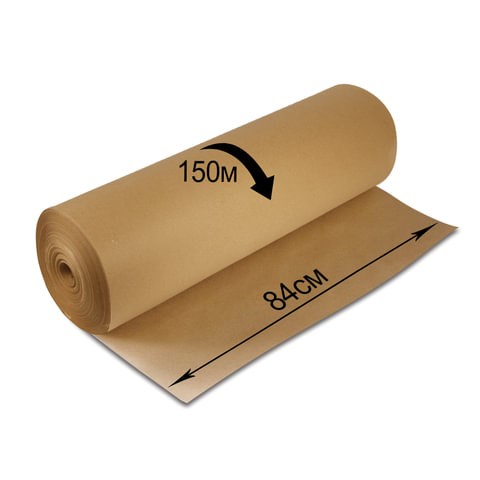 Крафт-бумага в рулоне, 840 мм x 150 м, плотность 78 г/м2, Марка А (Коммунар), BRAUBERG, 440147 440147