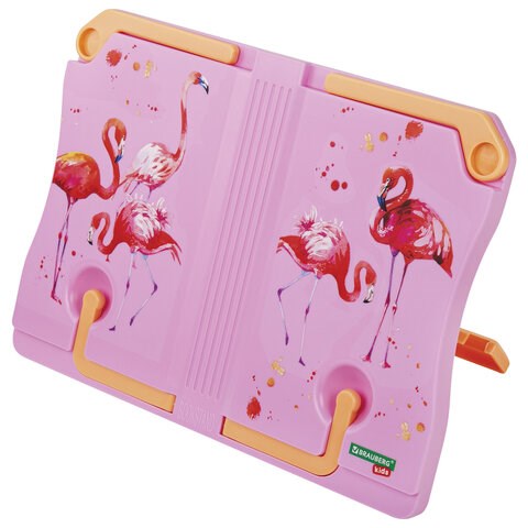 Подставка для книг и учебников BRAUBERG KIDS "Flamingo", регулируемый наклон, ABS-пластик, 238061 238061