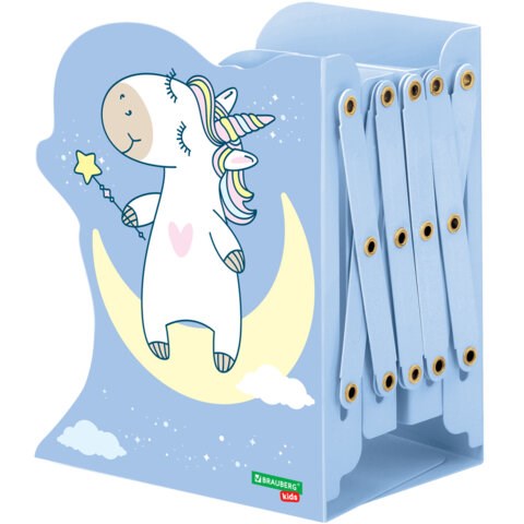 Подставка-держатель для книг и учебников фигурная BRAUBERG KIDS "Unicorn" раздвижная, металл, 238069 238069