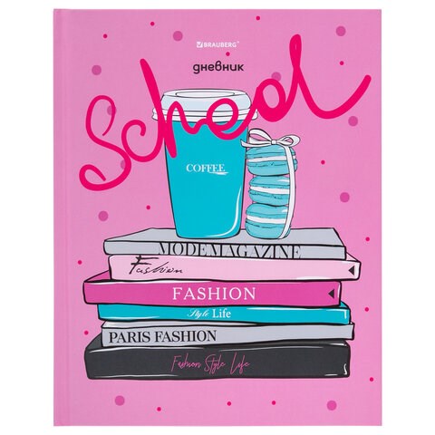 Дневник 5-11 класс 48 л., твердый, BRAUBERG, выборочный лак, с подсказом, "Fashion", 106414 106414
