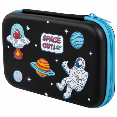 Пенал BRAUBERG KIDS большой удобный с откидной планкой, EVA, 22х15х4 см, "Space out", 271556 271556
