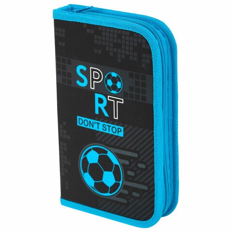 Пенал ЮНЛАНДИЯ, 1 отделение, картон с эффектом soft-touch, 19х11 см, "Sport game", 272262 272262