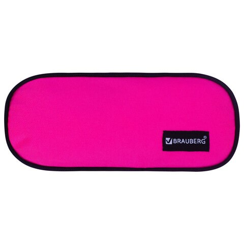 Пенал-косметичка BRAUBERG овальный, полиэстер, "Pink", 22х9х5 см, 229270 229270