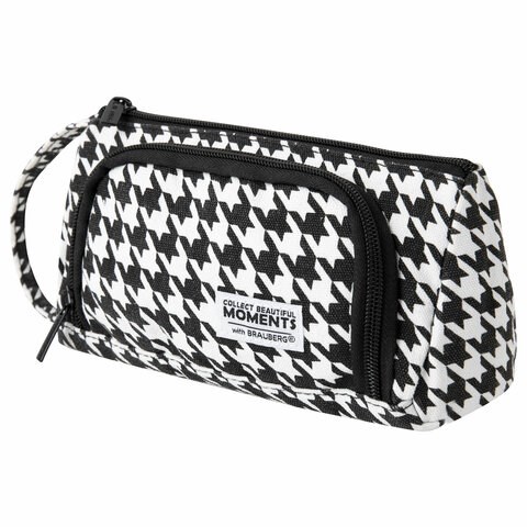 Пенал-косметичка BRAUBERG с ручкой, 1 откидная планка, полиэстер, 22x10х8 см, "Houndstooth", 271560 271560