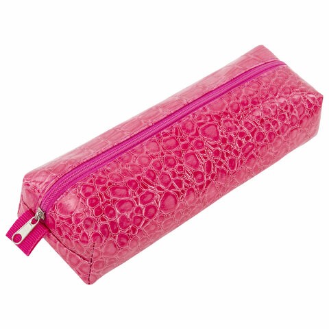 Пенал-косметичка BRAUBERG, "крокодиловая кожа", 20х6х4 см, "Ultra pink", 270850 270850