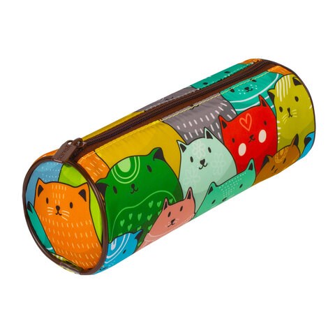 Пенал-тубус BRAUBERG, с эффектом Soft Touch, мягкий, "Cats", 22х8 см, 229008 229008