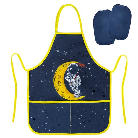 Фартук с нарукавниками для уроков труда BRAUBERG KIDS, 45x54 см, 2 кармана, "Spaceman", 271639 271639
