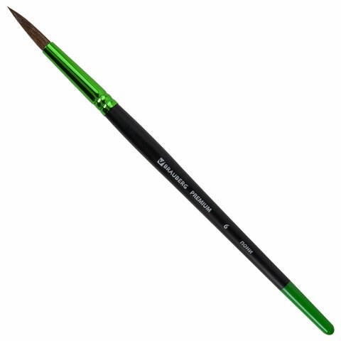 Кисть из ворса пони № 6, BRAUBERG PREMIUM, 200985 200985