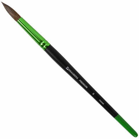 Кисть из ворса пони № 8, BRAUBERG PREMIUM, 200987 200987