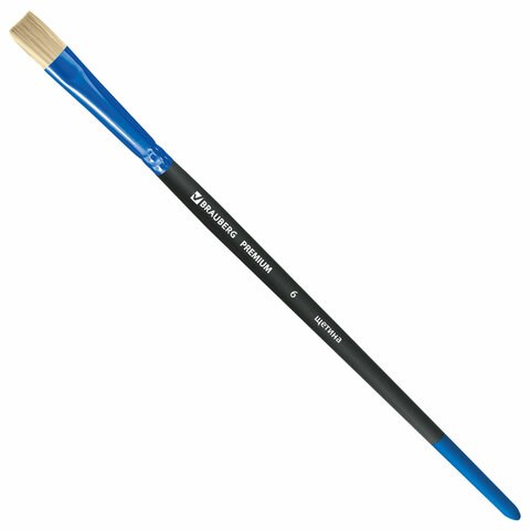 Кисть щетина, плоская № 6, BRAUBERG PREMIUM, 200995 200995