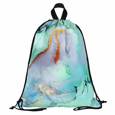 Мешок для обуви BRAUBERG большой удобный с ручкой, 51х41 см, "Mint marble", 271594 271594