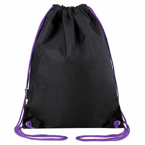Мешок для обуви BRAUBERG плотный, карман на молнии, подкладка, 43х33 см, "Neon Purple", 271626 271626