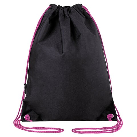 Мешок для обуви BRAUBERG плотный, карман на молнии, подкладка, 43х33 см, Neon Pink, 272428 272428