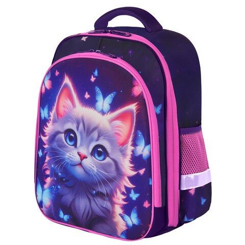 Ранец BRAUBERG KIDS STANDARD, 2 отделения, Curious cat, 36х28х14 см, 273145 273145