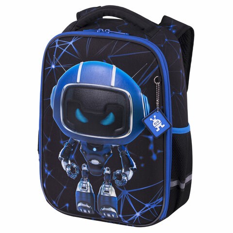 Ранец BRAUBERG LIGHT, 1 отделение, с брелоком, "Evil robot", 3D-панель, 36х26х13 см, 272028 272028