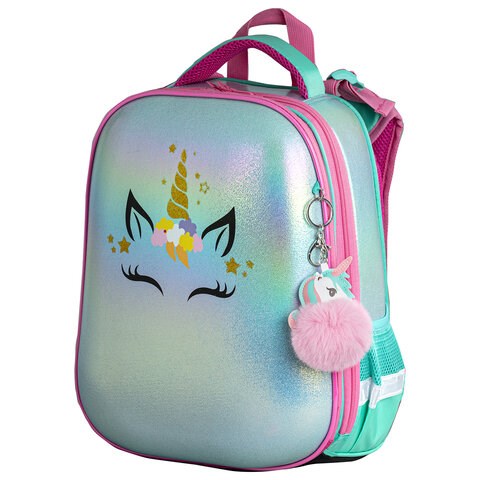 Ранец BRAUBERG SHINY, 2 отделения, с брелком, "Magic unicorn", 38х28х14 см, 270694 270694