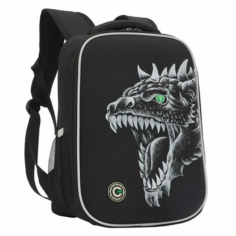 Ранец GRIZZLY анатомическая спинка, облегченный, для мальчиков, DRAGON, 37х26х16 см, RAw-497-3/1 272799