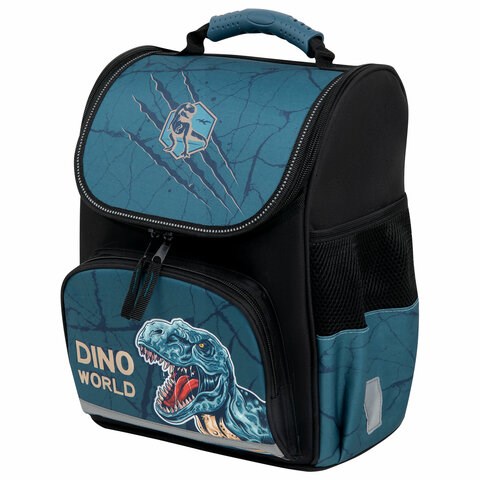 Ранец ПИФАГОР BASIC, 1 отделение, 3 кармана, эргономичная спинка, "Dino world", 35х28х18 см, 272046 272046