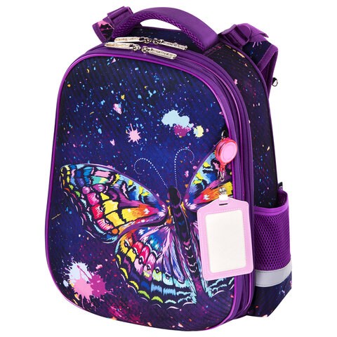 Ранец ЮНЛАНДИЯ EXTRA, с дополнительным объемом, "Colorful butterfly", 38х29х18 см, 270674 270674