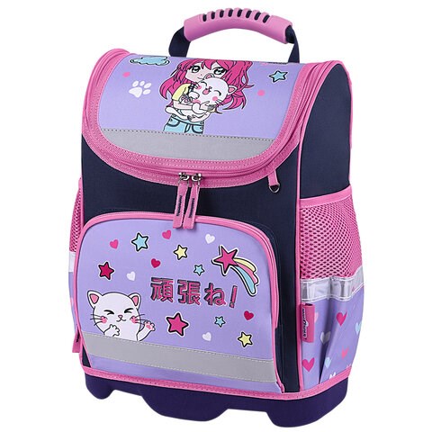 Ранец ЮНЛАНДИЯ WISE, 1 отделение, 3 кармана, устойчивое дно, "Anime hugs", 37x29х15 см, 272074 272074