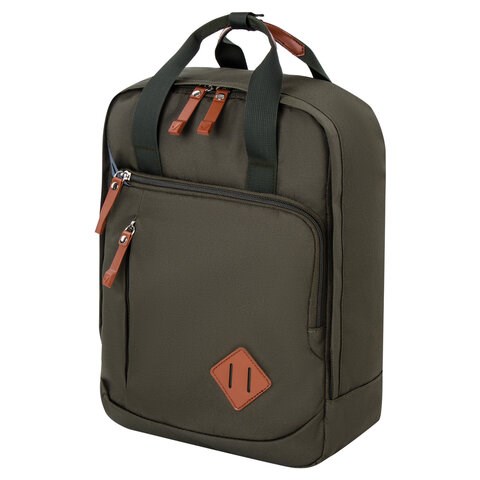 Рюкзак BRAUBERG FRIENDLY универсальный с длинными ручками, хаки, 37х26х13 см, 270091 270091