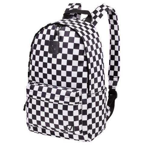 Рюкзак BRAUBERG POSITIVE универсальный, карман-антивор, "Black and White", 42х28х14 см, 270777 270777
