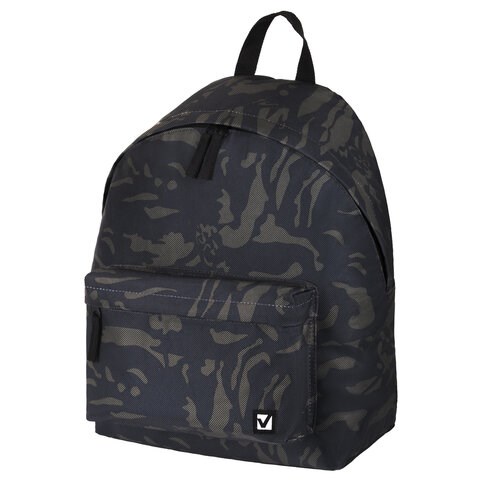 Рюкзак BRAUBERG СИТИ-ФОРМАТ универсальный, "Black camouflage", черный, 41х32х14 см, 225367 225367