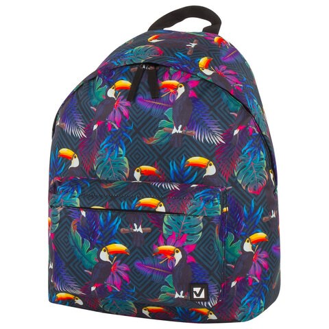 Рюкзак BRAUBERG СИТИ-ФОРМАТ универсальный, "Toucans", разноцветный, 41х32х14 см, 228847 228847