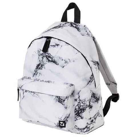 Рюкзак BRAUBERG СИТИ-ФОРМАТ универсальный, "White marble", бело-черный, 41х32х14 см, 229886 229886