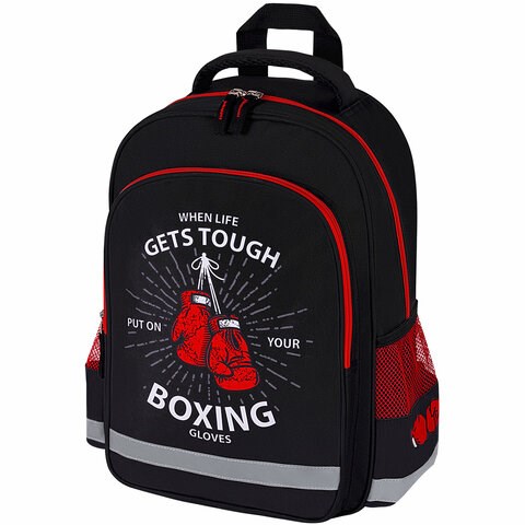 Рюкзак ПИФАГОР SCHOOL, 1 отделение, 3 кармана, "Boxing", 38x28х14 см, 272077 272077
