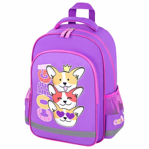 Рюкзак ПИФАГОР SCHOOL, 1 отделение, 3 кармана, "Corgi queen", 38x28х14 см, 272085 272085