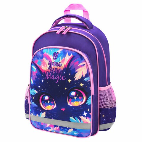 Рюкзак ПИФАГОР SCHOOL, 1 отделение, 3 кармана, "Magic kitty", 38x28х14 см, 273166 273166
