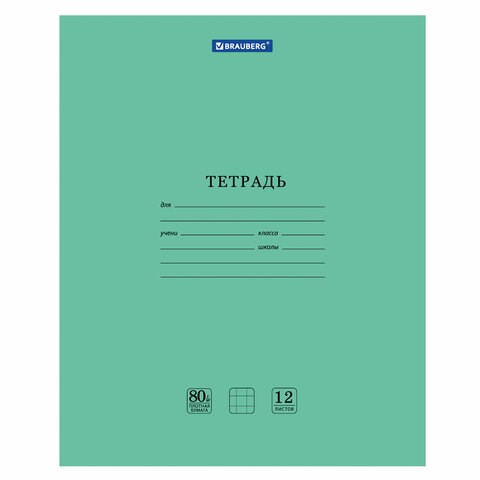 Тетрадь BRAUBERG "EXTRA" 12 л., клетка, плотная бумага 80 г/м2, обложка картон, 105706 105706