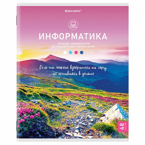 Тетрадь предметная "КЛАССИКА NATURE" 48 л., обложка картон, ИНФОРМАТИКА, клетка, BRAUBERG, 404586 404586