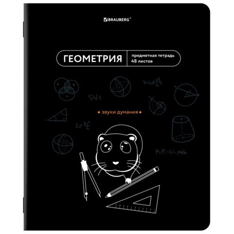 Тетрадь предметная МЕМЫ 48 л., TWIN-лак, ГЕОМЕТРИЯ, клетка, подсказ, BRAUBERG, 405101 405101