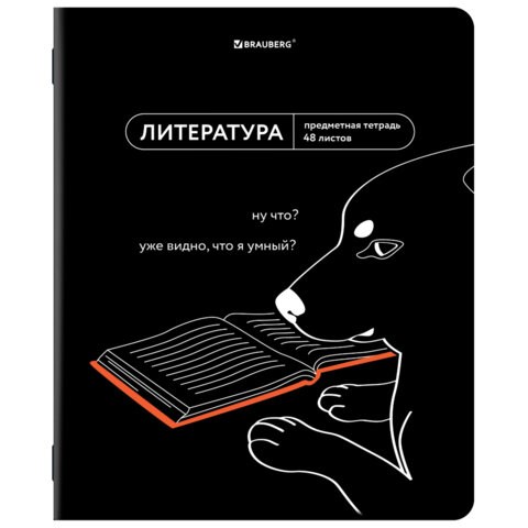 Тетрадь предметная МЕМЫ 48 л., TWIN-лак, ЛИТЕРАТУРА, линия, подсказ, BRAUBERG, 405104 405104