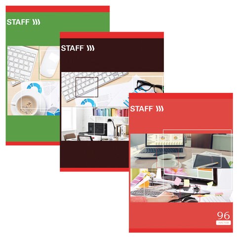 Тетрадь А4, 96 л., STAFF Basic скоба, клетка, офсет №2 ЭКОНОМ, обложка картон, "ОФИСНАЯ КЛАССИКА", 403073 403073