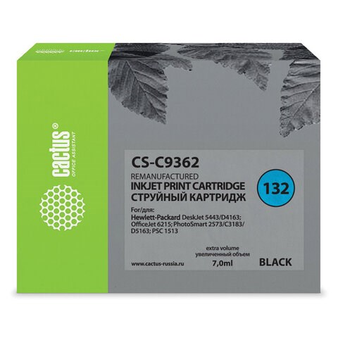 Картридж струйный CACTUS (CS-C9362) для HP Officejet 6313/6315/Photosmart C3183, черный 361886