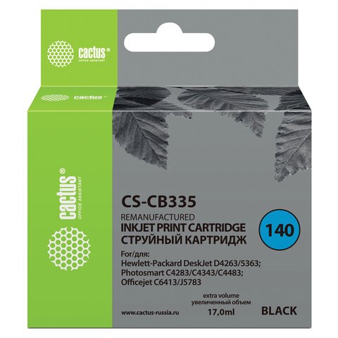 Картридж струйный CACTUS (CS-CB335) для HP C4283/C4383/J5783/Deskjet D4263, черный 361889
