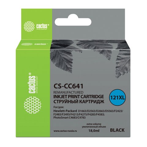Картридж струйный CACTUS (CS-CC641) для HP Deskjet D2500/2530/F4200, черный 361861